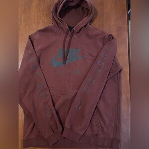 Burgundy Nike Air Hoodie -Sportswear Collection - “Just Do It” Branding - XL